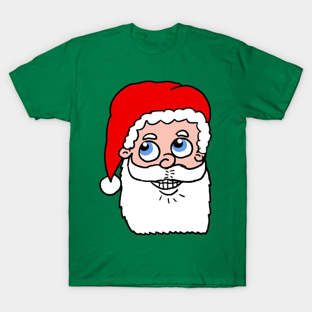 Cartoon Santa Head T-Shirt by Eric03091978